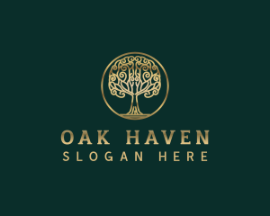 Nature Oak Tree Ecology logo design