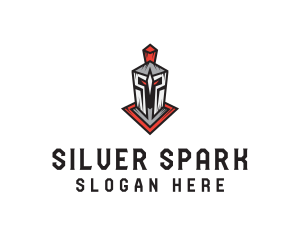 Grungy Silver Knight logo design