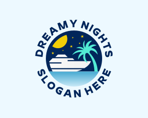 Night Ship Boat  logo design