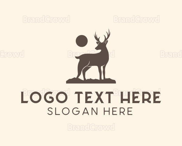 Wild Reindeer Stag Logo