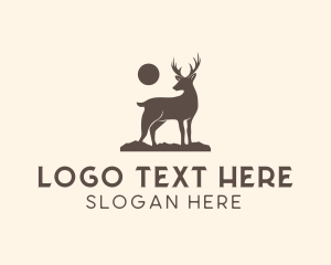 Animal - Wild Reindeer Stag logo design