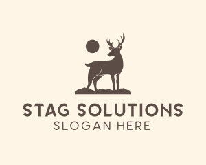 Stag - Wild Reindeer Stag logo design