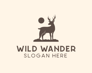 Wild Reindeer Stag logo design