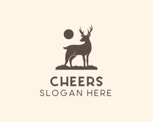 Mountain - Wild Reindeer Stag logo design