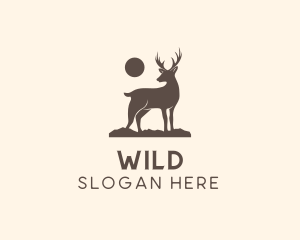 Wild Reindeer Stag logo design