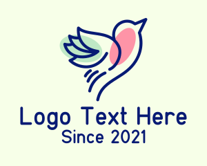Perchery - Flying Blue Chickadee logo design