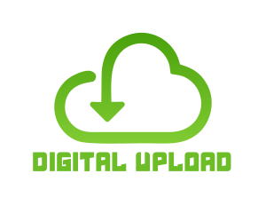 Upload - Green Arrow Cloud logo design