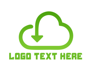 Computer - Green Arrow Cloud logo design