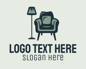 Furniture Repair - Green Lamp Armchair logo design