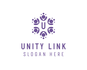 Abstract People Unity Network logo design