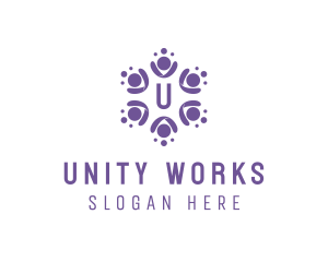 Abstract People Unity Network logo design