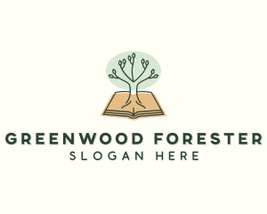 Forest Tree Book  logo design