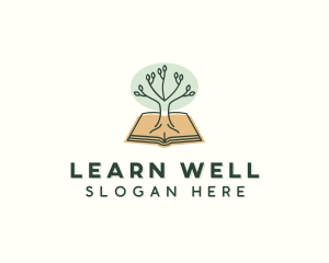 Teaching - Tree Education Book logo design