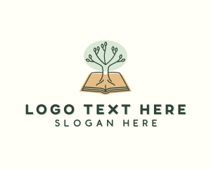 Tutoring - Tree Education Book logo design
