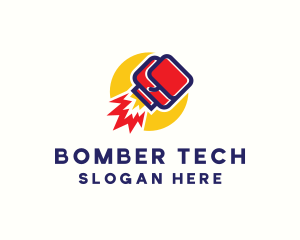 Boxing Gloves Rocket logo design