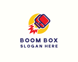 Boxing Gloves Rocket logo design