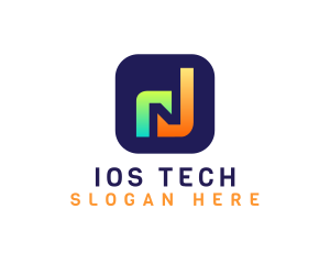 Ios - Techno Music Letter N logo design