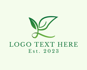 Vine - Sustainability Leaf Letter K logo design