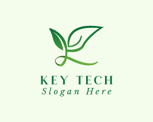 Eco Leaf Letter K logo design