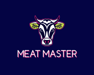 Organic Sustainable Cow Meat logo design