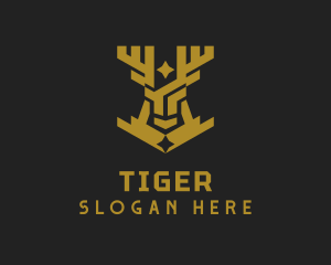Gaming - Golden Deer Animal logo design