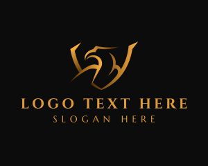 Luxury - Falcon Bird Shield logo design