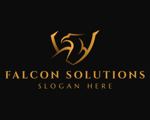 Falcon Bird Shield logo design