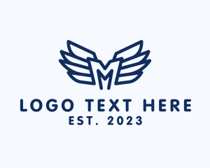Pilot - Logistics Wings Letter M logo design