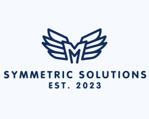 Symmetric - Logistics Wings Letter M logo design