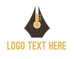 Pen - Pen Nib Thermometer logo design