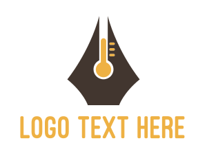 Degree - Pen Nib Thermometer logo design