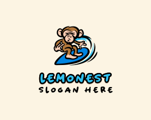 Surf - Cartoon Monkey Surf logo design