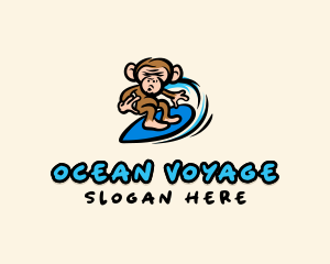 Cartoon Monkey Surf logo design