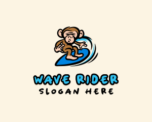 Surf - Cartoon Monkey Surf logo design