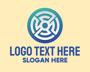 History - Circular Maze Pattern logo design
