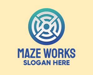 Circular Maze Pattern logo design