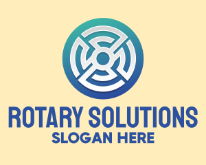 Rotary - Circular Maze Pattern logo design