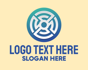 Line - Circular Maze Pattern logo design