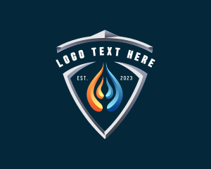 Heating - Fire Ice Thermal Shield logo design