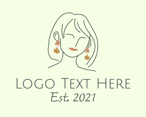 Model - Girl Dangling Earrings logo design