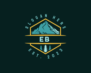 Pine Tree - Forest Adventure Mountaineering logo design