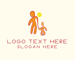 Family Planning - Orange Abstract Childcare logo design