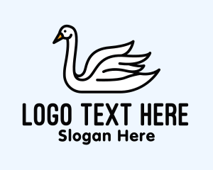 Swan - Swan Bird Lake logo design