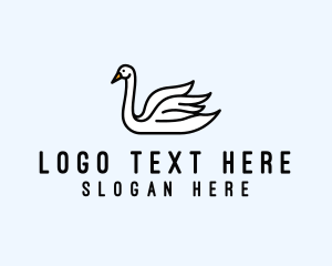 Black Swan - Swan Bird Lake logo design
