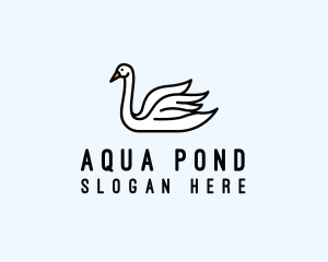 Pond - Swan Bird Lake logo design