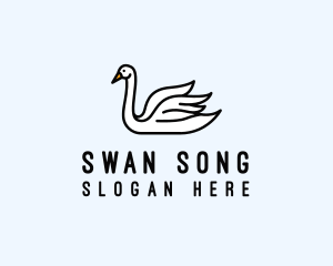 Swan - Swan Bird Lake logo design