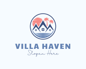 Villa - Tropical Villa Resort logo design