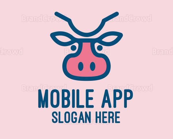 Blue & Pink Cow Logo