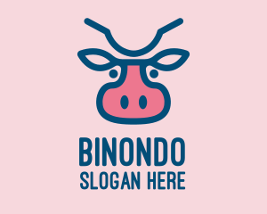 Blue & Pink Cow Logo