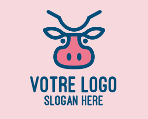 Blue & Pink Cow Logo